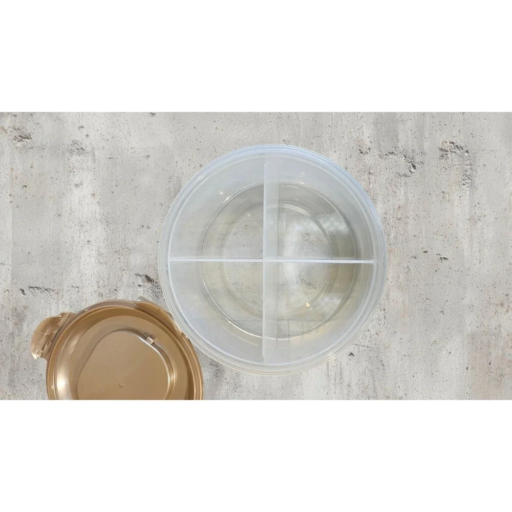 Lock & Lock Round Divided Food Storage Container Handle Lid BPA Free Organizer
